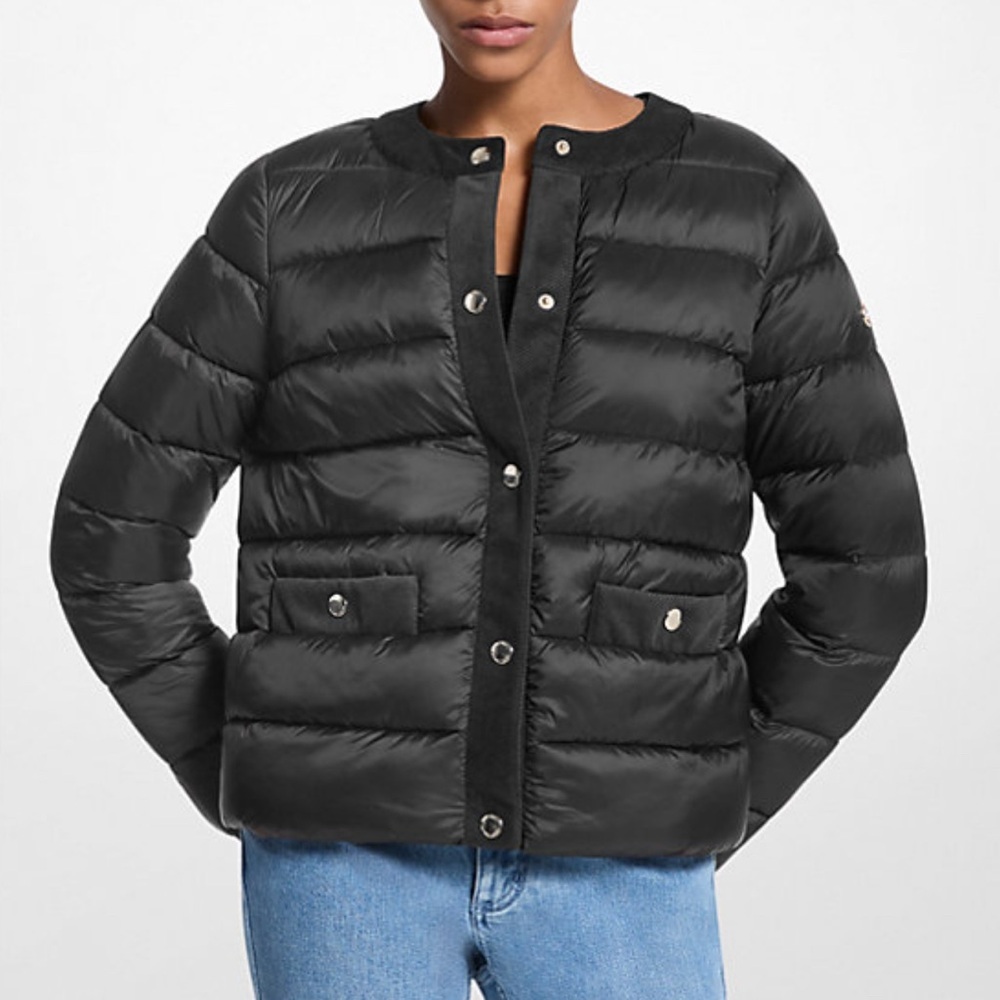 Michael Kors Packable Down Jacket Women’s Small Black Puffer NEW